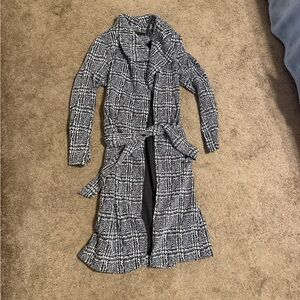Stylish Plaid Long Coat